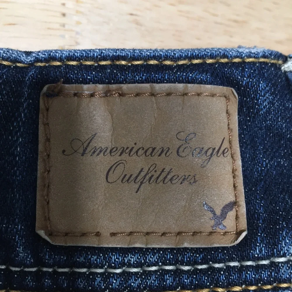 American Eagle Womens Slim Boot Jeans Stretch Size 4 Short Dark Wash Blue